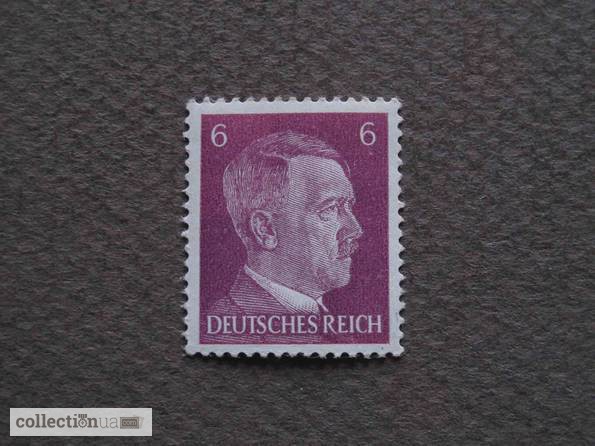 Фото 2. Почтовая марка. Adolf Hitler. Deutsches Reich. 6 pf. 1941г. MNH. SC 777
