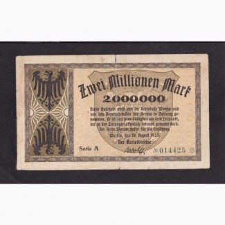 2 000 000 марок 1923г. Вормс. А 014425. Германия