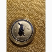 Продам монету, 50центов, Елизавета2, Австралия, год кролика, серебро