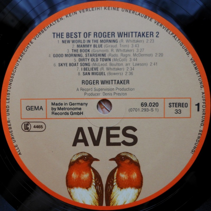 Фото 3. Виниловая пластинка The Best Of Roger Whittaker 2