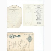 Лот. Коллеція карт-меню та завітнь до свят. Лот із 90 карт. Франція, 1890-1936 рр