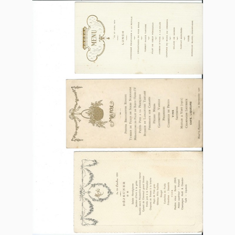 Фото 3. Лот. Коллеція карт-меню та завітнь до свят. Лот із 90 карт. Франція, 1890-1936 рр