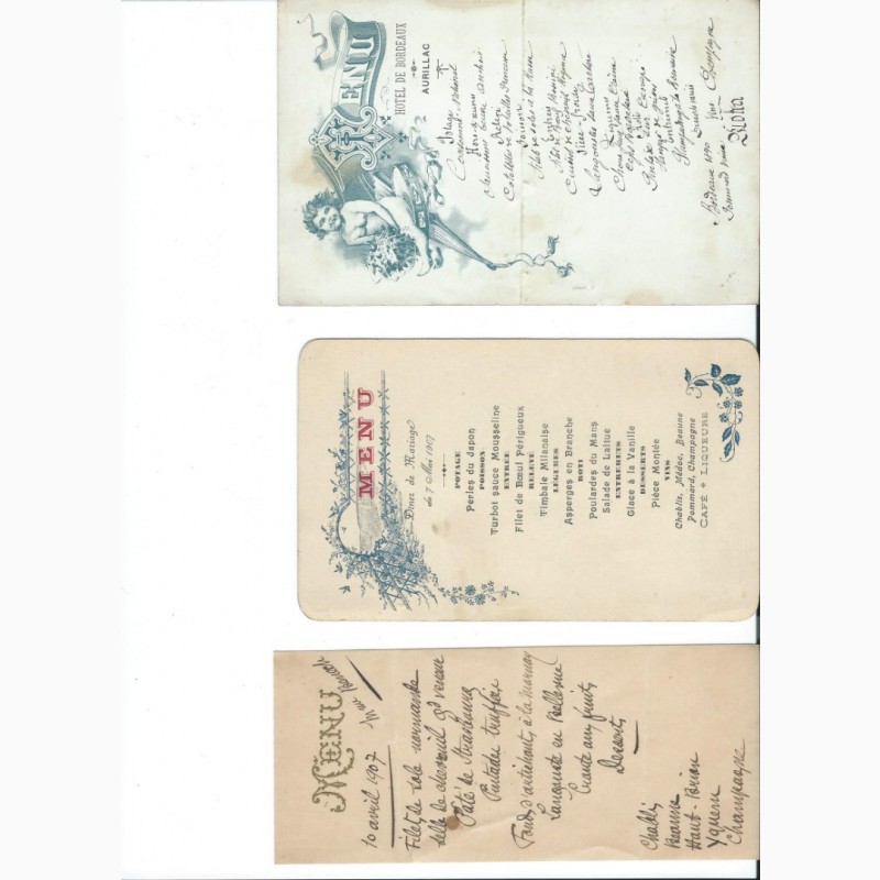 Фото 8. Лот. Коллеція карт-меню та завітнь до свят. Лот із 90 карт. Франція, 1890-1936 рр