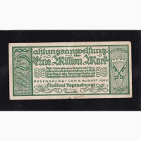 1 000 000 марок 1923г. Регенсбург. Германия