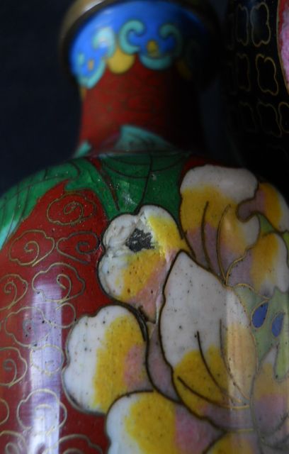 Фото 13. Две винтажные Китайские вазы клуазоне