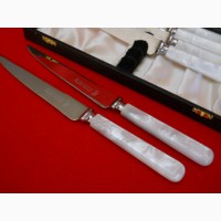 Шесть ножей для стейка с перламутровой ручкой William Adams Sheffield England
