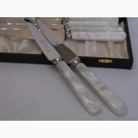 Шесть ножей для стейка с перламутровой ручкой William Adams Sheffield England