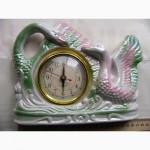 Фарфоровые каминные часы - 2 лебедя, Китай