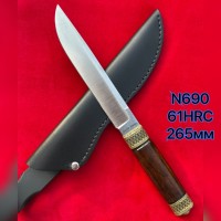 Нож Норвег Ручная Работа Бронза N690 61HRC 265мм !!!СУПЕР ЦЕНА
