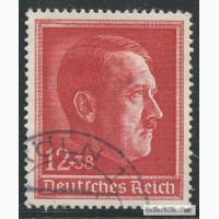 Почтовая марка. Adolf Hitler. Deutsches Reich. 12+38 pfg. 1938г. SC 656. USED