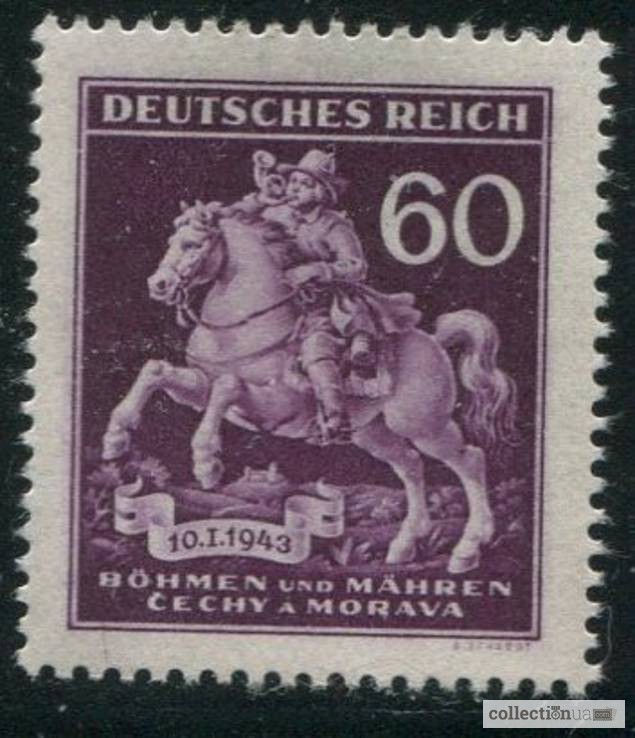 Фото 3. Почтовая марка. Deutsches Reich. Bohmen und Mahren. 1943г. SC 115