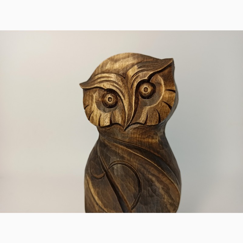Фото 10. Статуетка сови 16.5 см, сучасна скульптура сови, статуетки сови з дерева, Різьба по дереву