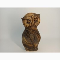 Статуетка сови 16.5 см, сучасна скульптура сови, статуетки сови з дерева, Різьба по дереву