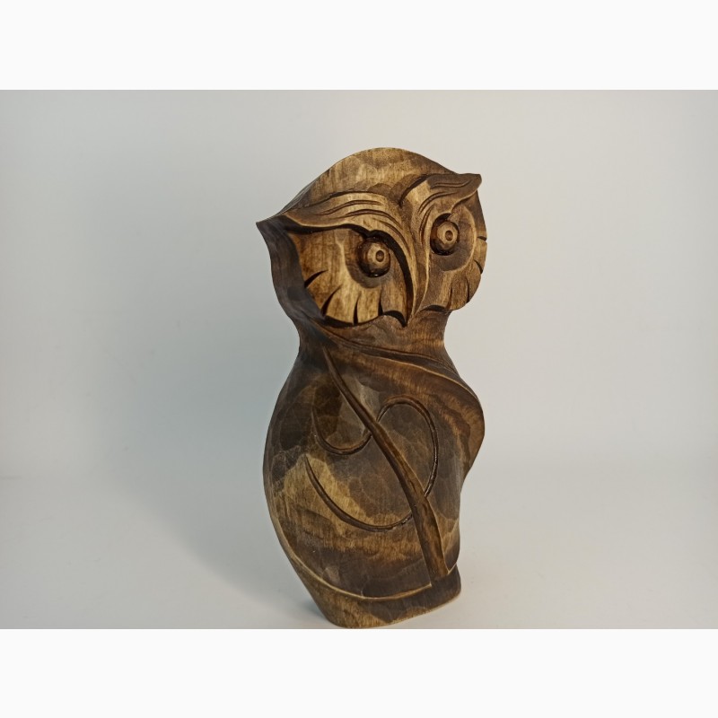 Фото 4. Статуетка сови 16.5 см, сучасна скульптура сови, статуетки сови з дерева, Різьба по дереву