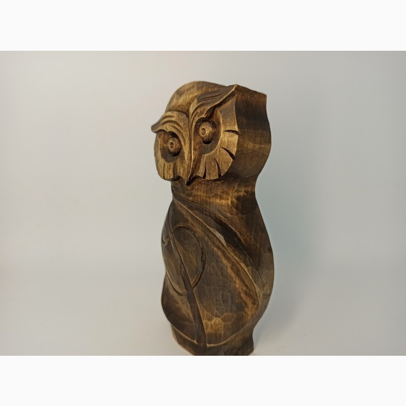 Фото 7. Статуетка сови 16.5 см, сучасна скульптура сови, статуетки сови з дерева, Різьба по дереву