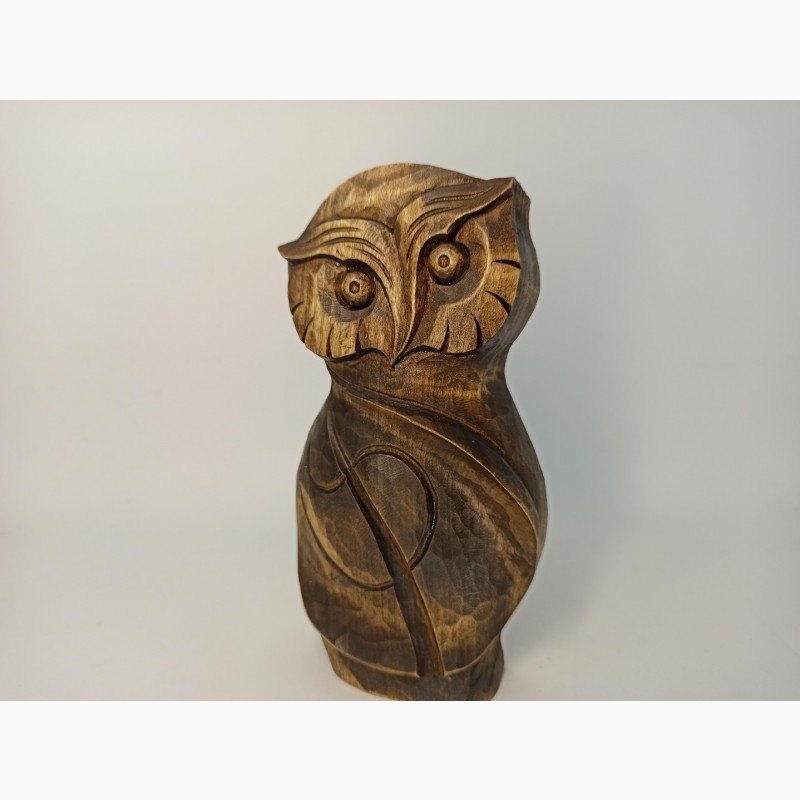 Фото 8. Статуетка сови 16.5 см, сучасна скульптура сови, статуетки сови з дерева, Різьба по дереву