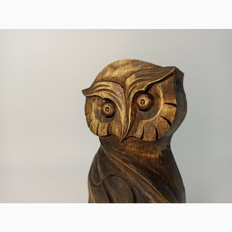 Фото 9. Статуетка сови 16.5 см, сучасна скульптура сови, статуетки сови з дерева, Різьба по дереву