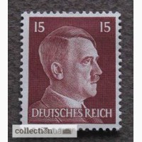 Почтовая марка. Adolf Hitler. Deutsches Reich. 15 pf. 1941г. SC 781