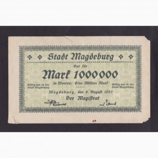 1 000 000 марок 1923г. Макдебург. В 185179. Германия