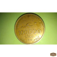 Продам монету номиналом в 100.000 лир выпущенную в честь 75-летия Турецкой республики.