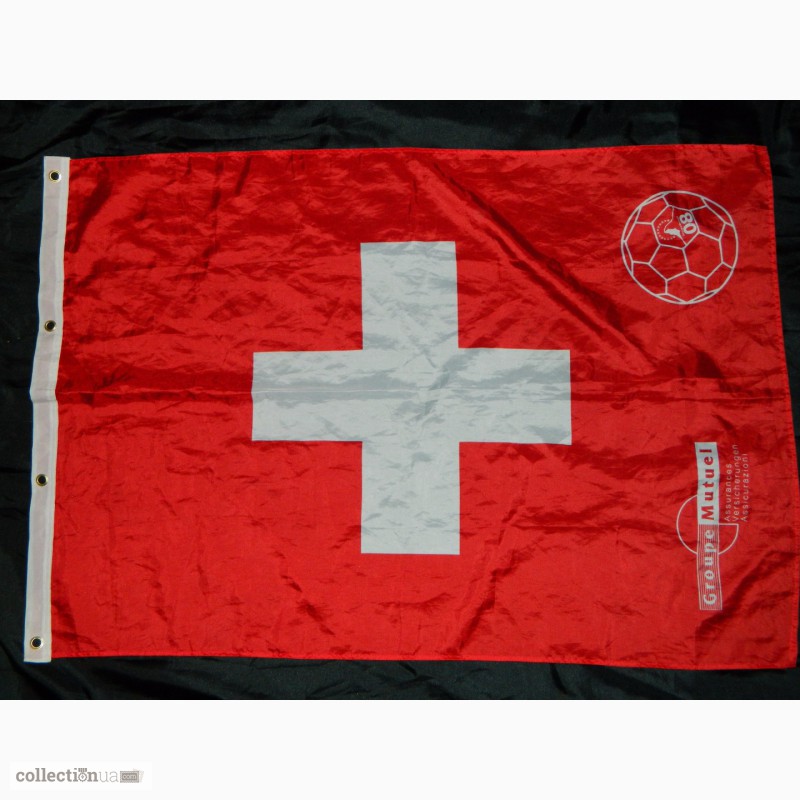 Фото 2. Футбольный флаг Швейцария Switzerland 2008 Groupe Mutuel Football