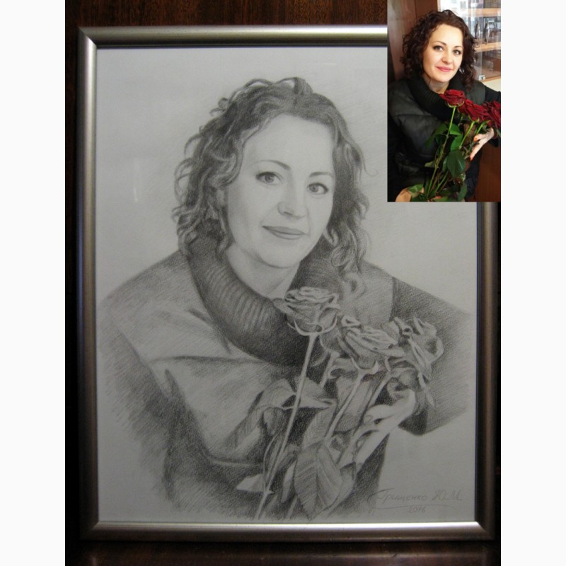 Фото 11. Портрет девушки карандашом на заказ в Киеве