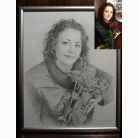 Портрет девушки карандашом на заказ в Киеве