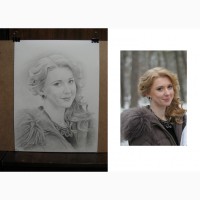 Портрет девушки карандашом на заказ в Киеве