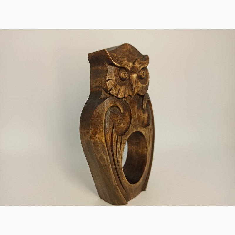 Фото 2. Статуетка сови 16 см, Абстрактна статуетка сови, різьба по дереву, унікальні подарунки