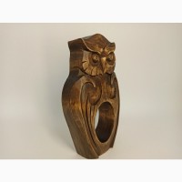 Статуетка сови 16 см, Абстрактна статуетка сови, різьба по дереву, унікальні подарунки