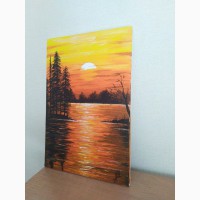Картина Закат на озере