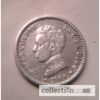 Серебро 50 сентимо королевства Испания с 1904
