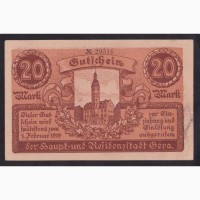 20 марок 1919г. Гера. 29516. Германия