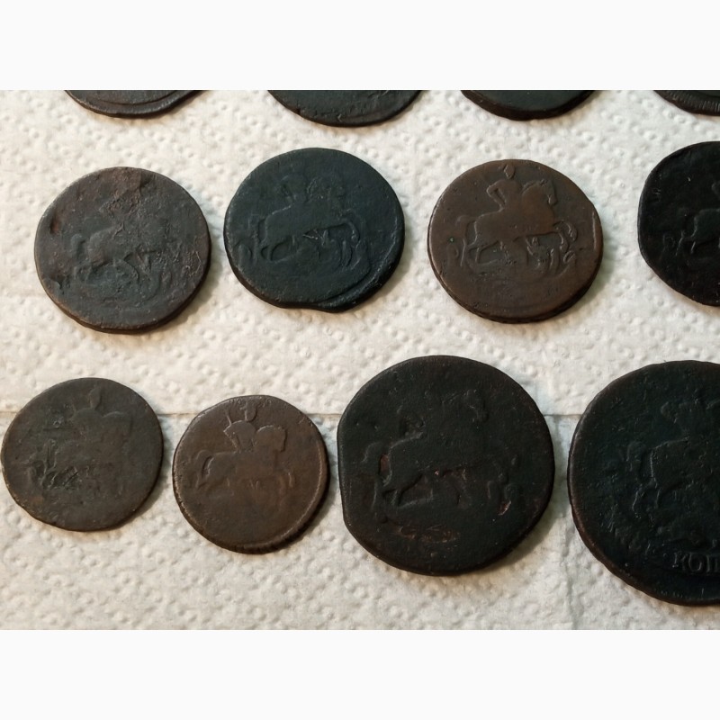Фото 10. 15 монет от Елизаветы Петровны до Екатерины II. с 1757г - 1763г