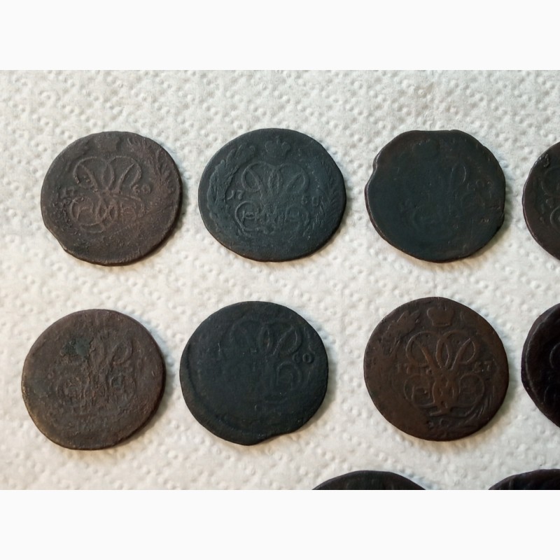 Фото 2. 15 монет от Елизаветы Петровны до Екатерины II. с 1757г - 1763г