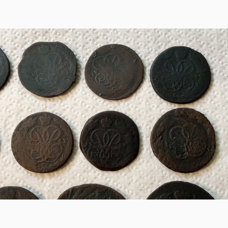 Фото 3. 15 монет от Елизаветы Петровны до Екатерины II. с 1757г - 1763г