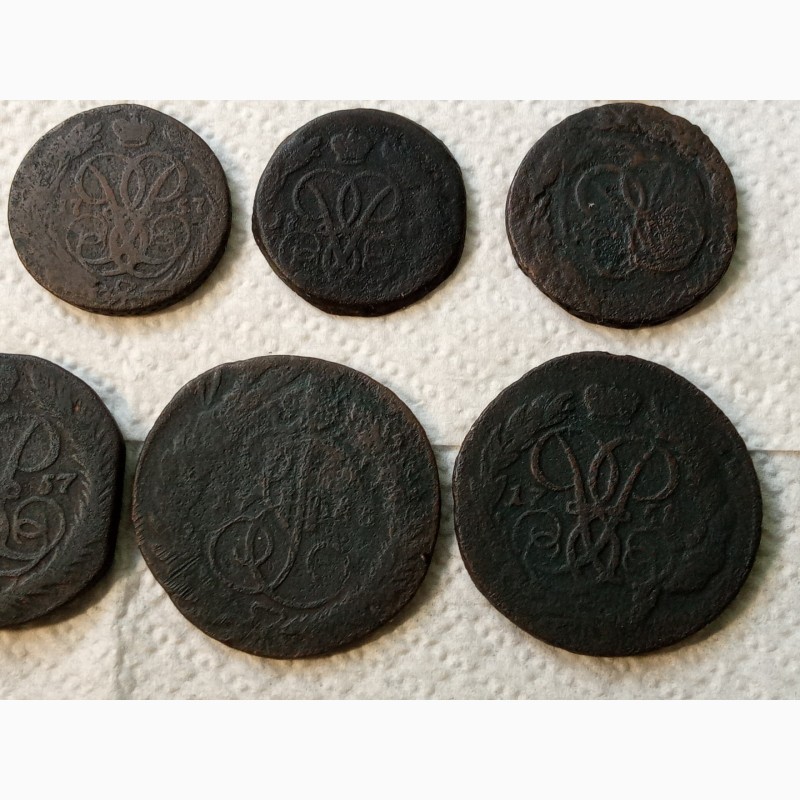 Фото 4. 15 монет от Елизаветы Петровны до Екатерины II. с 1757г - 1763г