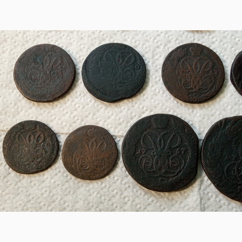 Фото 5. 15 монет от Елизаветы Петровны до Екатерины II. с 1757г - 1763г