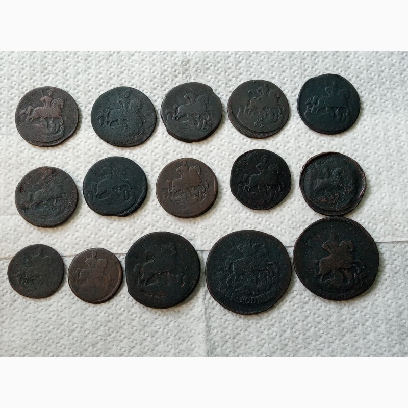 Фото 6. 15 монет от Елизаветы Петровны до Екатерины II. с 1757г - 1763г