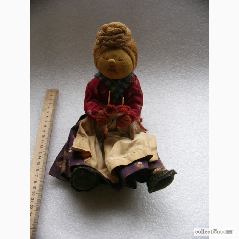 Фото 5. Редкая, антикварная, Коллекционная кукла - бабушка со спицами, 50-е годы, Англия