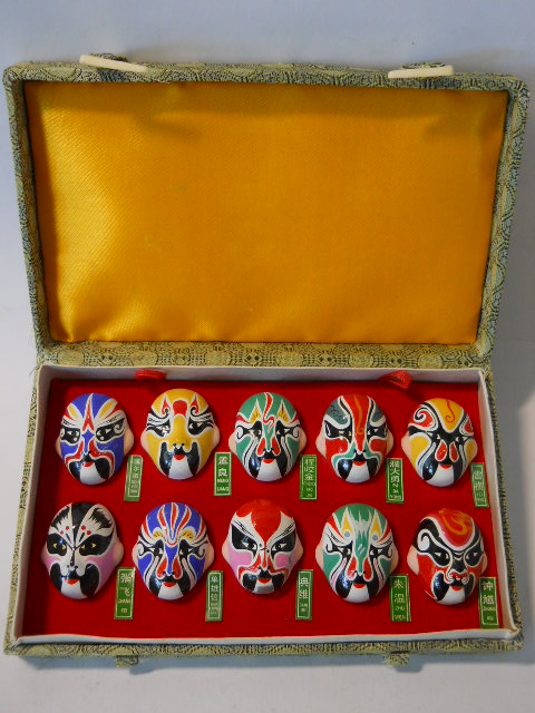 Винтажный набор глиняных масок лицевого макияжа Пекинской оперы