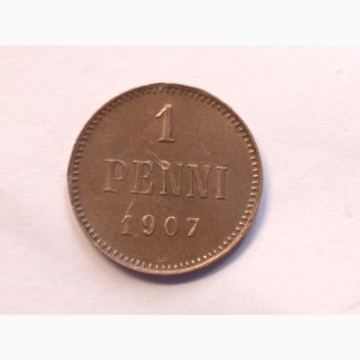 1 пенни 1907г. Россия для Финляндии
