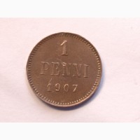 1 пенни 1907г. Россия для Финляндии