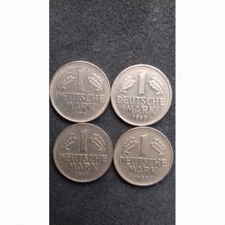 Монеты 1 дойч-марка. 4 шт
