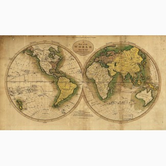 Элитный подарок - Настенная карта Три экспедиции Джеймса Кука