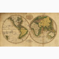 Элитный подарок - Настенная карта Три экспедиции Джеймса Кука
