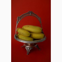 Викторианская корзина фруктовница-конфетница из столового серебра