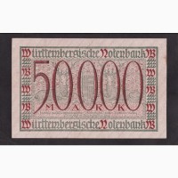 50 000 марок 1923г. Штутгарт. G 103315. Германия