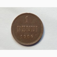 1 пенни 1906г. Россия для Финляндии