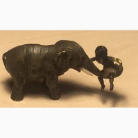 Продажа, венская полихромная бронза, 1890-1914 гг, мальчик катается на хоботе слона’’